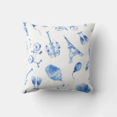 Blue Eiffel Tower Paris Kissen (Rückseite)