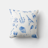 Blue Eiffel Tower Paris Kissen (Vorderseite)