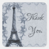 Blue Eiffel Tower Vielen Dank an Stickers (Vorderseite)