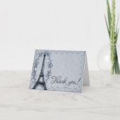 Blue Eiffel Tower Wedding danke Ihnen Karten (Vorderseite)