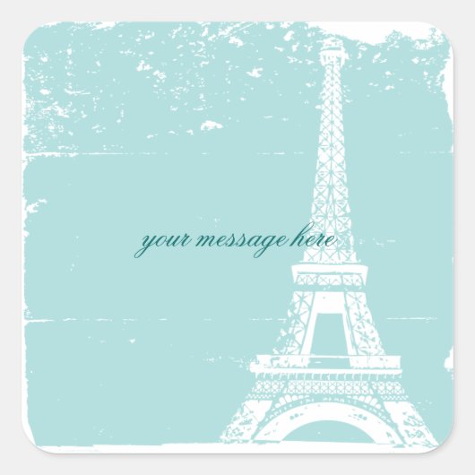 Blue Eiffel Tower Wedding Stickers (Vorderseite)