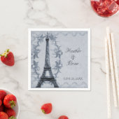 Blue Eiffel Tower Wedpaper Napkins Serviette (Beispiel)