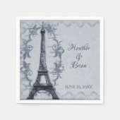 Blue Eiffel Tower Wedpaper Napkins Serviette (Vorderseite)