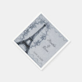 Blue Eiffel Tower Wedpaper Napkins Serviette (Ecke)