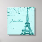 Blue Eiffel Tower Wrapped Canvas Art Leinwanddruck (Vorderseite)