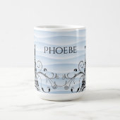 Blue Eiffelturm Blüh Kaffee Tasse (Mittel)