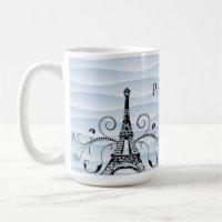 Blue Eiffelturm Blüh Kaffee Tasse