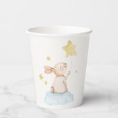 Blue Einige Bunny Yellow Star Balloon Baby Dusche Pappbecher (Rückseite)