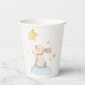Blue Einige Bunny Yellow Star Balloon Baby Dusche Pappbecher (Vorderseite)