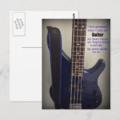 Blue Electric Gitarre mit Sprichwort Postkarte (Vorne/Hinten)
