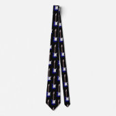Blue Electric Guitar Design Neck Tie Krawatte (Vorderseite)
