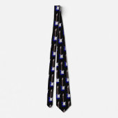 Blue Electric Guitar Design Neck Tie Krawatte (Rückseite)