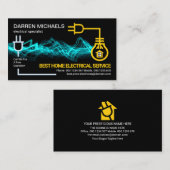 Blue Electric Lightning Circuit Wire Electrician Visitenkarte (Vorne/Hinten)