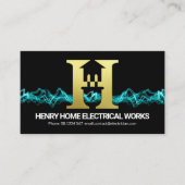 Blue Electric Lightning Letter H Zuhause Power Plu Visitenkarte (Vorderseite)