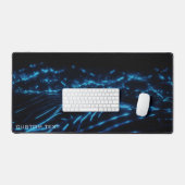 Blue Electric Neon Wave Custom Men Gaming erweiter Schreibtischunterlage (Tastatur & Maus)