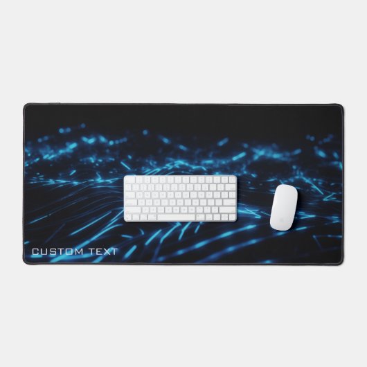 Blue Electric Neon Wave Custom Men Gaming erweiter Schreibtischunterlage (Tastatur & Maus)