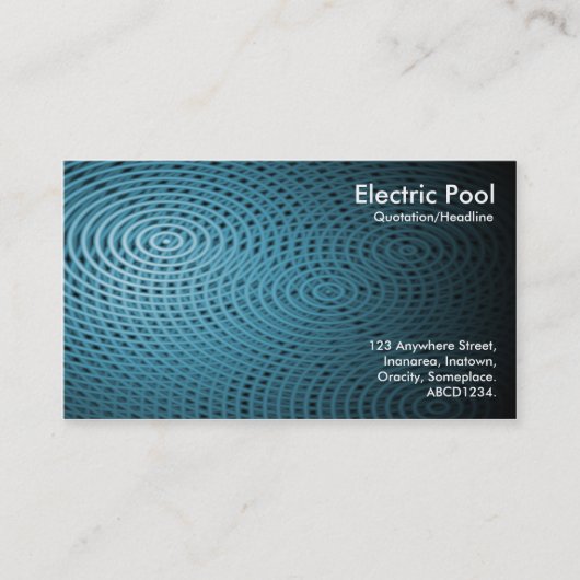 Blue Electric Pool 010 Visitenkarte (Vorderseite)