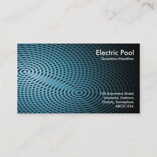 Blue Electric Pool 03 Visitenkarte (Vorderseite)