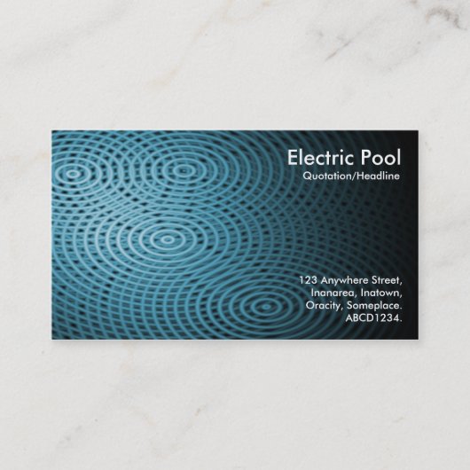 Blue Electric Pool 06 Visitenkarte (Vorderseite)