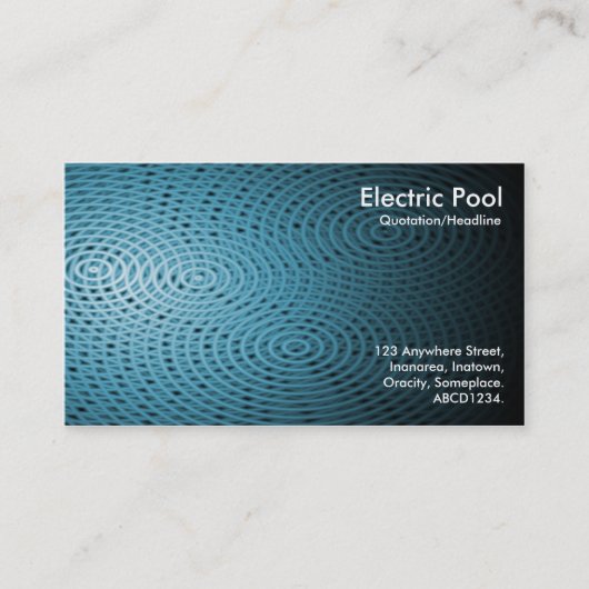 Blue Electric Pool 08 Visitenkarte (Vorderseite)