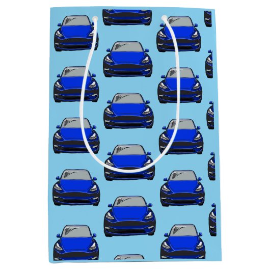 Blue Electric Vehicle SUV Car Gift Bag Mittlere Geschenktüte (Vorderseite)