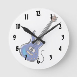 Blue Electrical Gitarre music graphic.png Runde Wanduhr