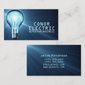 Blue Electrician Construction Business Card Visitenkarte (Vorne/Hinten)