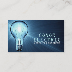 Blue Electrician Construction Business Card Visitenkarte