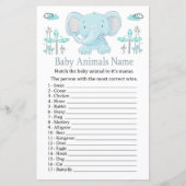 Blue Elefant Baby Animals Name Game (Vorderseite)