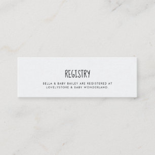 Blue Elefant Baby Dusche Registrierungskarte Mini Visitenkarte