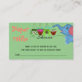 Blue Elefant Baby Dusche Windel Gewinnspiel Begleitkarte