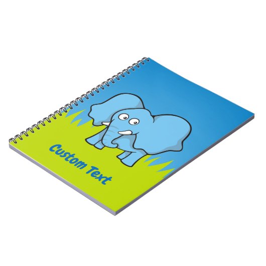 Blue Elefant Cartoon Notebook Notizblock (Linke Seite)