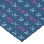 Blue Elegan Green&Pink Blätter Kurzer Tischläufer (Ecke)