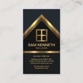 Blue Elegance Gold Zuhause Roof Builder Constructi Visitenkarte