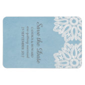 Blue Elegance Lace Save the Date Flexi Magnet (Horizontal)