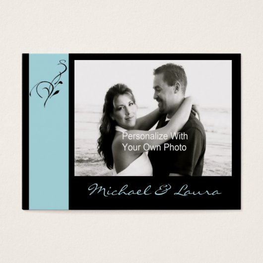 Blue Elegance Mini Save the Date Card (Vorderseite)