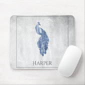 Blue Elegance Peacock Personalisiert Mouse Pad Mousepad (Mit Mouse)