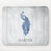 Blue Elegance Peacock Personalisiert Mouse Pad Mousepad (Vorne)