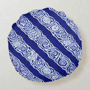 Blue Elegance Round Pillow Rundes Kissen