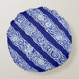 Blue Elegance Round Pillow Rundes Kissen