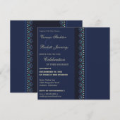 Blue Elegance Wedding Einladung (Vorne/Hinten)