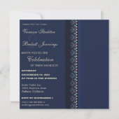 Blue Elegance Wedding Einladung (Vorderseite)