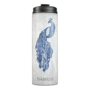 Blue Elegange Peacock Personalisiert Thermal Tumbl Thermosbecher