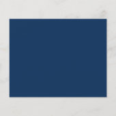 Blue Elegant Bold Calligraphy Just Married Card (Rückseite)