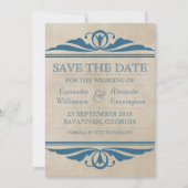 Blue Elegant Deko Save the Date einladen (Vorderseite)
