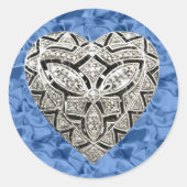 Blue Elegant Designer Heart Stickers (Vorderseite)