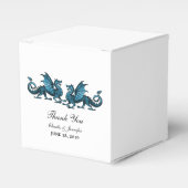 Blue Elegant Dragons Gastgeschenk Hochzeit Boxes Geschenkschachtel (Vorderseite)