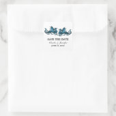 Blue Elegant Dragons Save the Date Stickers (Tasche)