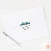 Blue Elegant Dragons Save the Date Stickers (Umschlag)