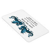 Blue Elegant Dragons Speichern Sie das Date Magnet (Rechte Seite)